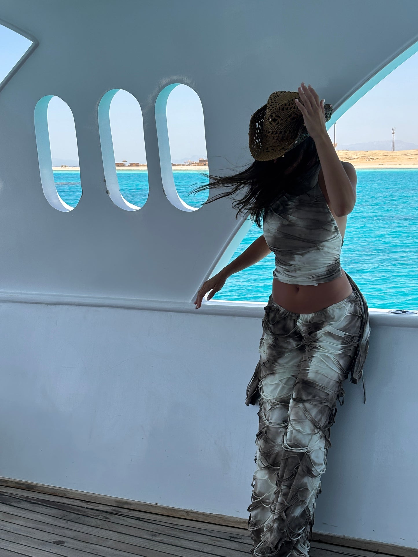 On Deck Pants (WhitexBrown)
