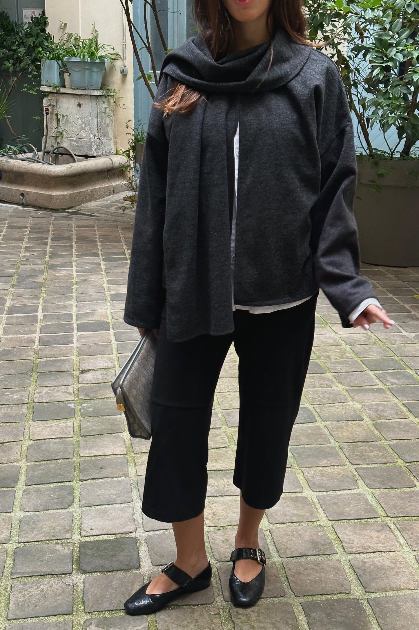 Nina Scarf Jacket (Dark Grey)