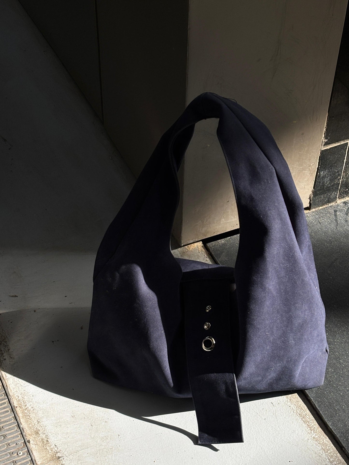 Suede Bag (Navy Blue)