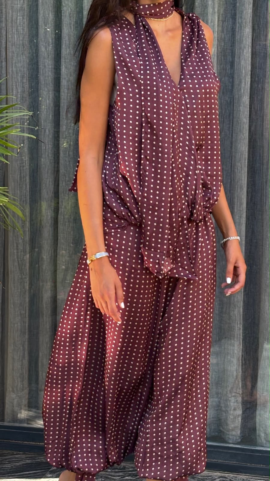 Polka Set (Burgundy)