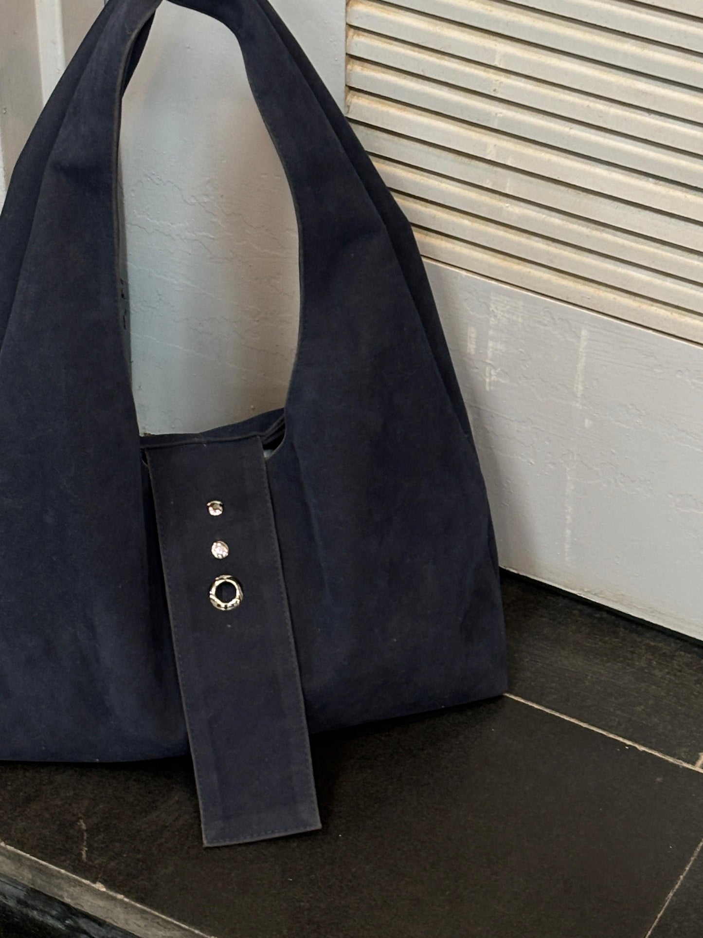 Suede Bag (Navy Blue)