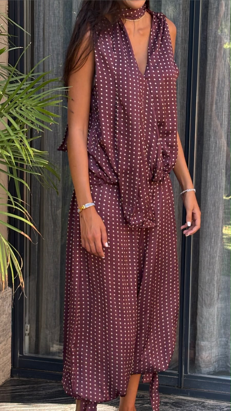 Polka Set (Burgundy)